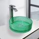 Transparent Green Wall Mounted Glass Bowl Basin Bathroom Wash Basins
