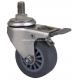 Stainless 2 40kg Threaded Brake TPE Caster S2642-53 Grey Color for Caster Application
