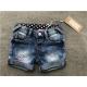 Casual Kids Denim Jeans Girls Mid Thigh Denim Shorts With Dots Woven Contrast Lining