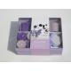 Purple & pink  lavender fragrance scented tealight candle & glass candle  with printed label packed into gift box