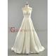 2013 A-line Straps Train Pleated Beaded Taffeta Ivory Bridal dresses BDGD1031