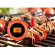 Clock Shape Orange Bluetooth Meat Thermometer With Two Probes High Accuracy