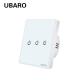 UBARO 3 Gang Tempered Glass Panel Touch Light Switch IP20 Core Pattern CE Rohs FCC Certified