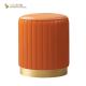 Steel Base Removable Round Ottoman Pouf PU Leather Foot Stool 33cm Dia