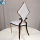 Luxury 50X55X107 SS Diamond Wedding Golden Dining Chair OEM White