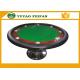 Classic 8 People 48'' Small Round Poker Table One Steel Leg For Poker Game