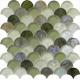 Grey green mix water waving glass mosaic