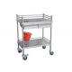 Two Layers Stainless Steel Medical Trolley Medicine Change Hospital Cart With Plastic Barrel (ALS-SS05)