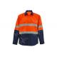 Multi Pockets Custom Work Shirts Reflective Work Clothing Contrast Colors