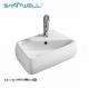 AAbove Counter Basin B8425  White Ceramic Basin Vessel Sink  Washing Basin Countertop Ultra Thin Edge Bathroom Art Basin