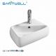 AAbove Counter Basin B8425  White Ceramic Basin Vessel Sink  Washing Basin Countertop Ultra Thin Edge Bathroom Art Basin