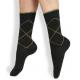 Classical Argyle Design Wool Mid-calf Striped Seamless Dress Socks For Men