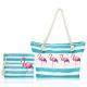 Summer Flamingo Big Zip Top Beach Tote Bulk Modern Hemp Rope Handle