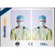 Yellow Disposable Isolation Gowns One Time Use Knitted Cuff Barrier Gowns Against Liquid