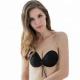 Black Adhesive Strapless Bra Front Closure Invisible Backless Bra