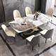 Stylish Stainless Steel Marble Square Dining Room Table H 0.78 M