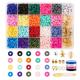 Polymer Clay Beads Flat Round in Round Shape for DIY Jewelry Making Kit Handmade Loops Bracelets Necklace Earring