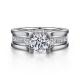 Prong Setting Lab Grown Diamond Wedding Rings VVS Clarity Customized Pattern