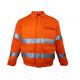 CVC 55% Cotton 45% Polyester 245 GSM Orange Reflective Jacket Three Flap Pockets