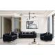European-Style Sofa Living Room Furniture black Velvet Sofa Set Modern Tufted Chesterfield Sofa set of 123