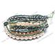 Leather Wrap Bracelet Rounds Brass Nugget Beads 34-37inches Beaded Cuff Bracelets BR16832