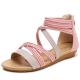 BS129 Foreign Trade Wedge Sandals Female New Style Summer Fairy Style With Skirt, Word With Flat Bottom Roman Women'S Sh