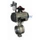 V Notch Pneumatic Actuated Ball Valve , Motorized Ball Valve Nickel Plated