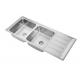 12050R Brushed Stainless Steel Top Mount Double Kitchen Sink With One Faucet Hole