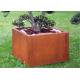 Box Shape Corten Steel Planter For Outdoor / Garden / Public Decoration