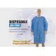 High Quality Lab Coats Disposable Medical Laboratory Coat Doctors SMS Disposable Lab Coat With Knit Cuffs and Collar
