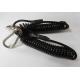 Custom size OEM produce direct from factory best black coil lanyard with snap clip hooks