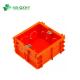 20mm Plastic Red Color Square Conduit Enclosure Wire Switch Box for in Chinese Market