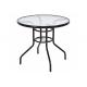 Sturdy Frame Tempered Glass Garden Table , Round Tempered Glass Patio Table