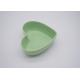 Stoneware Solid Green Heart Shaped Candy Bowl , Ceramic Heart Bowl For Salads / Desserts