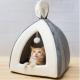 Warm Small Pet Cat Bed / Kitten House Collapsible Cave Bed For Winter