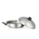 Cookware set 36cm non-stick stainless steel wok pan with domed lid  metal steel queen stirfry woks
