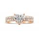 ODM 18k Rose Gold Diamond Ring Heart Cut With Matching Band 2.75CT