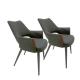 Streamlined Backrest Black Swivel Dining Chairs Contemporary