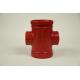 Anti Corrosion 4 Way Tee Pipe Fitting Red Color