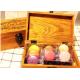 Solid  Handmade Wooden Tea Bag Box Colorful Lacquer With Compartments