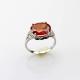 Women Jewelry Sterling Silver Ring with 10mmx12mm Oval Red Cubic Zirconia(F41)