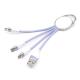 Portable 17cm 3 in 1 keyring charging cable USB 2.0 TPE Copper