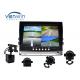 360° 7 Car video lcd monitor DVR System with 128GB SD Card Recording, 4 Cameras Inputs