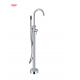 Chrome Brass Freestanding Bath Tub Faucet OEM Single Lever Floor Mounted With Diverter