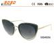 Hot Sale Mirrored gray Metal Sunglasses , UV 400 protection lens,suitable for women and men
