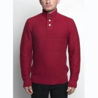 Marl Texture Knit Pullover Sweater 100 Percent Cotton Material With Button