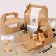 Recyclable Disposable Bakery Takeaway Brown Kcraft Cake Box Cake Card Box with Handle