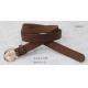 Curved Surface Gold Buckle Ladies Designer Belts Classic PU In 2.9cm Brown Color
