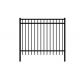 3 Rails Black Steel Fence , Residential Beautiful Metal Security Fencing