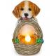 Polyresin 4W Solar Dog Garden Ornament With Basket